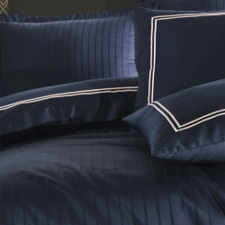 Постільна білизна Dantela Vita сатин з вишивкою - Imge lacivert синій сімейний, , 5