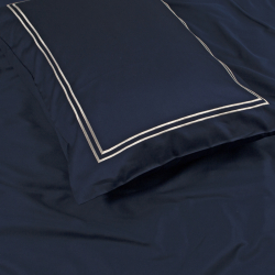 Постельное белье Dantela Vita сатин с вышивкой - Imge lacivert синий семейный, , 7