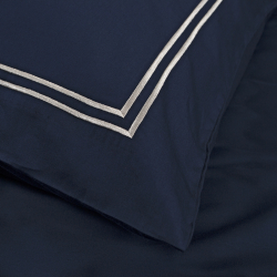 Постельное белье Dantela Vita сатин с вышивкой - Imge lacivert синий семейный, , 8