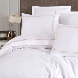 Постельное белье Dantela Vita сатин с вышивкой - Imge beyaz белый семейный, , 4