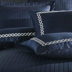 Постельное белье Dantela Vita сатин с вышивкой - Nuans lacivert синий семейный, , 5