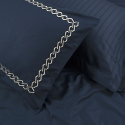 Постільна білизна Dantela Vita сатин з вишивкою - Nuans lacivert синій сімейний, , 8