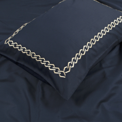 Постільна білизна Dantela Vita сатин з вишивкою - Nuans lacivert синій сімейний, , 9