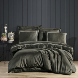 Постельное белье Dantela Vita сатин с вышивкой - Nuans haki хаки семейный, , 3