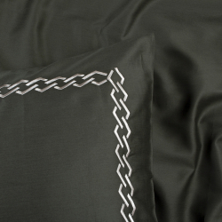 Постільна білизна Dantela Vita сатин з вишивкою - Nuans haki хакі сімейний, , 7