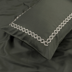 Постельное белье Dantela Vita сатин с вышивкой - Nuans haki хаки семейный, , 9