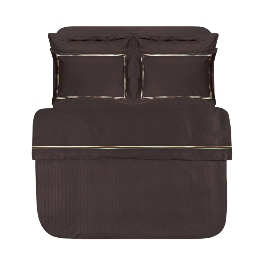 Постельное белье Dantela Vita сатин с вышивкой - Imge kahve коричневый семейный