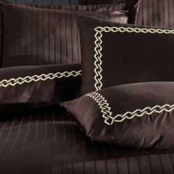 Постельное белье Dantela Vita сатин с вышивкой - Nuans kahve коричневый семейный, , 4