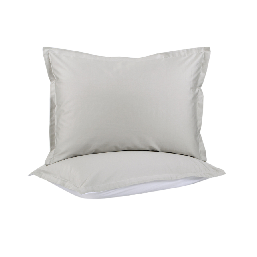 Наволочки з вушками сатин premium 300ТС Lotus Home - Florida сірий 50*70+2,5 (2 од)