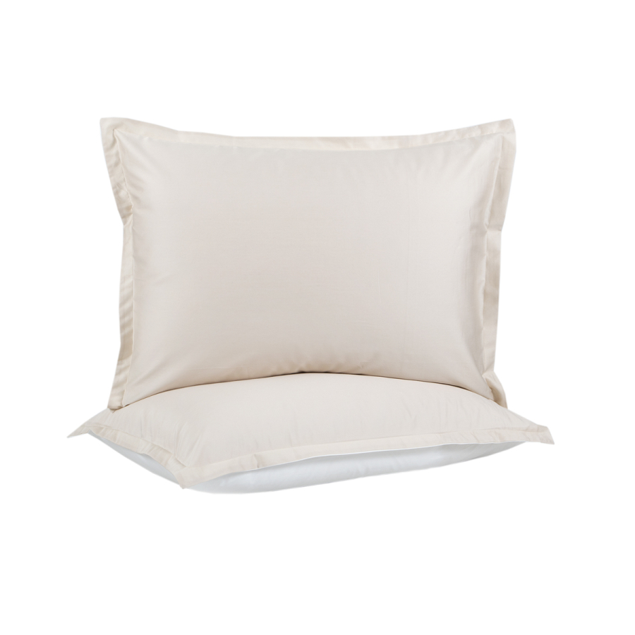 Наволочки з вушками сатин premium 300ТС Lotus Home - Florida бежевий 50*70+2,5 (2 од)