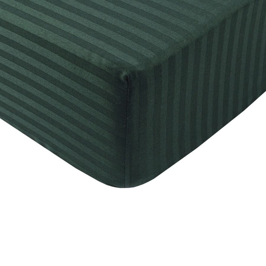 Простынь Lotus Отель - Сатин Страйп 1*1 изумруд Турция 180*200*35 на резинке