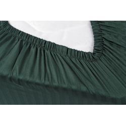 Простынь Lotus Отель - Сатин Страйп 1*1 изумруд Турция 180*200*35 на резинке, , 3