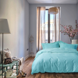 Постельное белье сатин Lotus Home - Dakota Modern бирюзовый евро, , 3