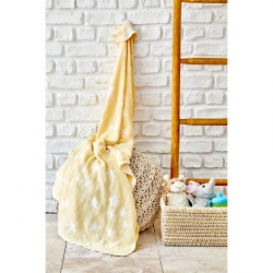 Детское покрывало пике Karaca Home - Baby star sari желтый 80*120, , 3