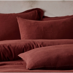 Постельное белье Buldans - Agora burnt bordo бордовый евро, , 3