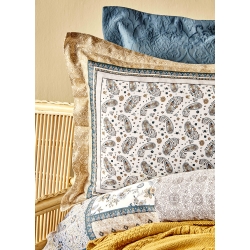 Набор постельное белье с покрывалом + плед Karaca Home - Maryam petrol 2020-1 изумруд евро, , 4