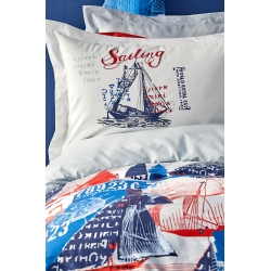 Постельное белье Karaca Home - Hutson mavi 2019-2 голубой ранфорс подростковое, , 3