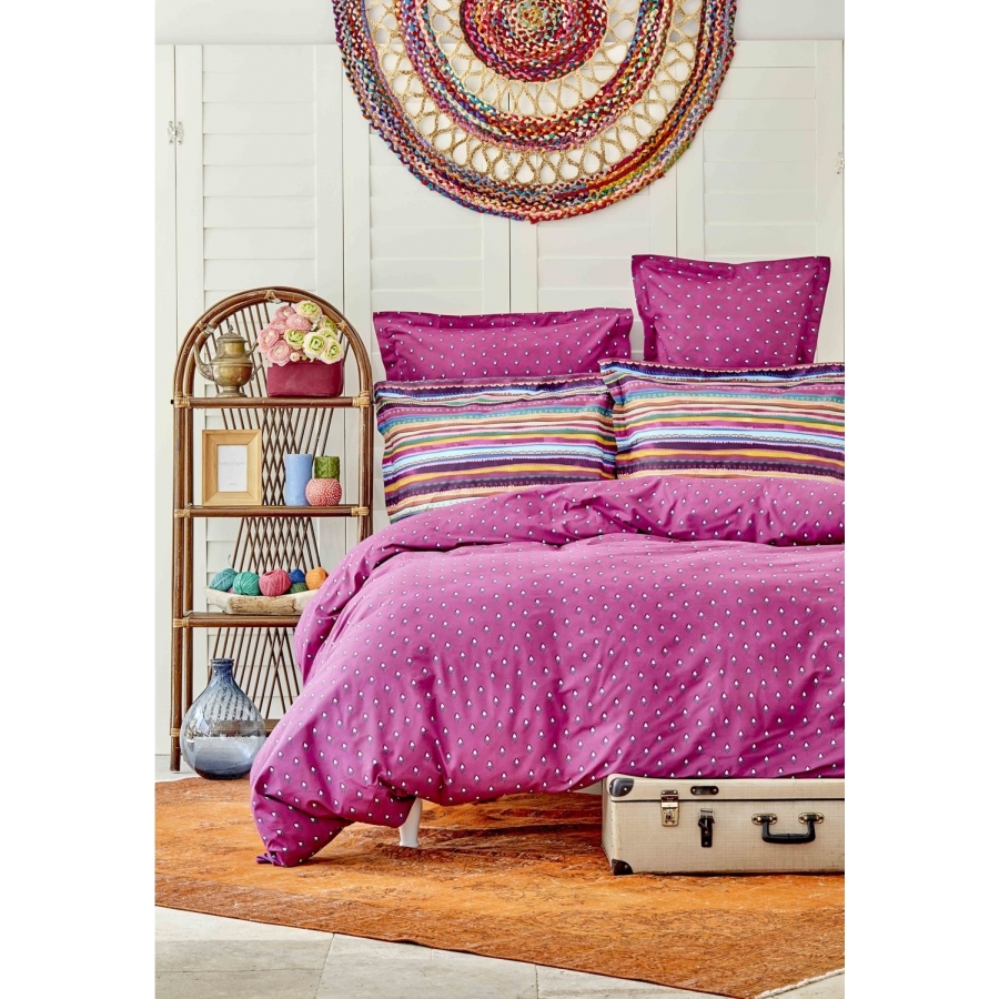 Пододеяльник с наволочками Sarah Anderson - Adya mor фиолетовый 200*220 евро