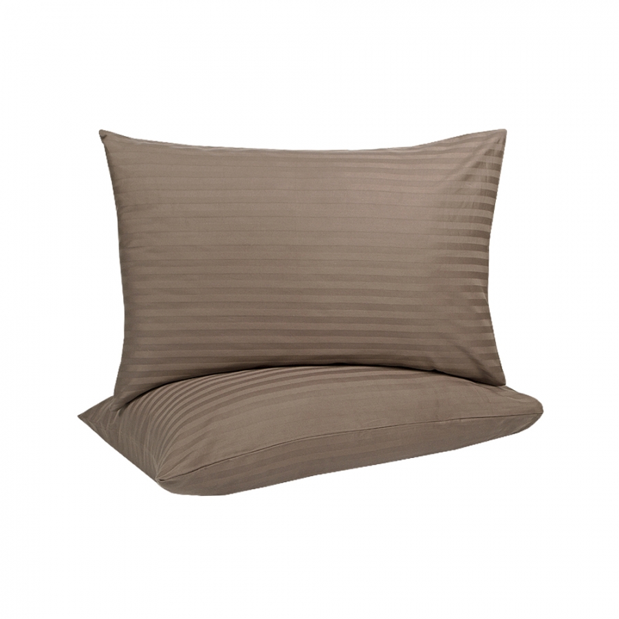 Наволочки Lotus Отель - Сатин Страйп 1*1 кофе Турция 50*70 (2 шт)