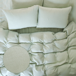 Постельное белье вафельное Barine - Waffle sage бирюзовый евро, , 5