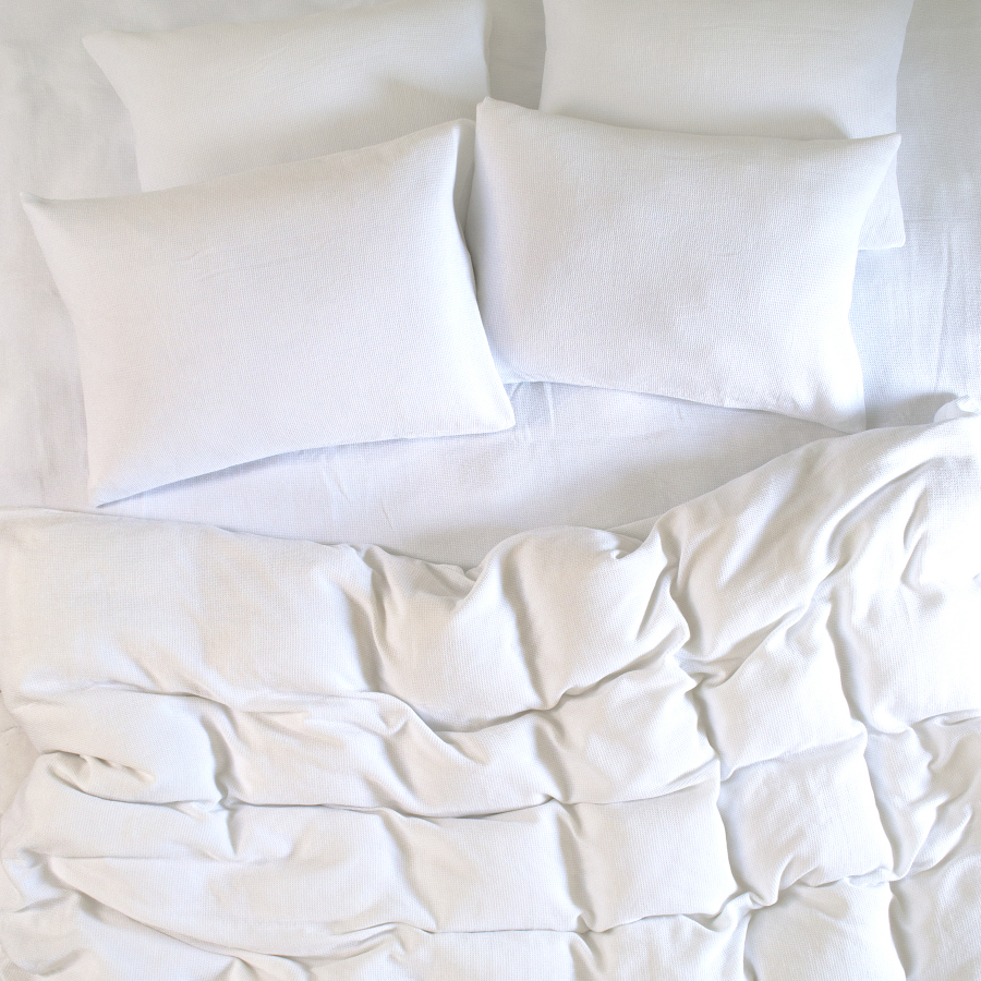 Постельное белье вафельное Barine - Waffle white белый евро