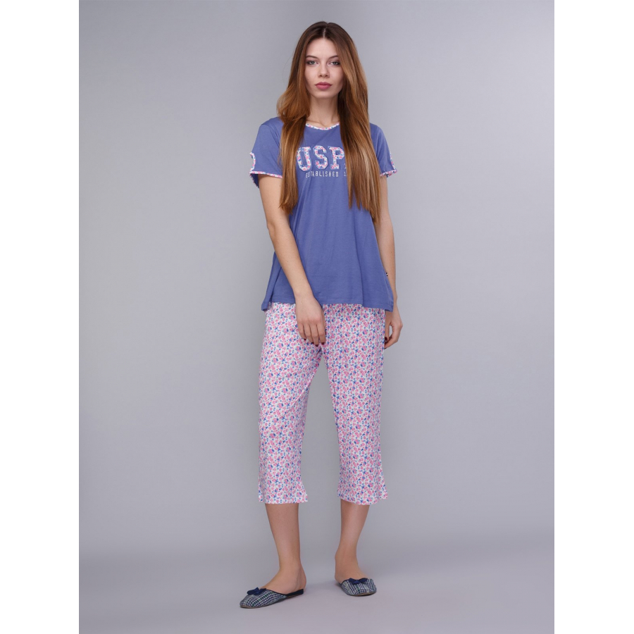 Домашняя одежда U.S. Polo Assn - Футболка и бриджи 15601 синие, L