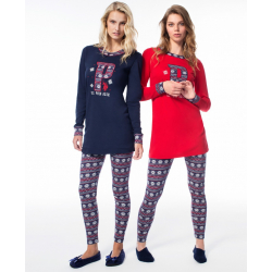 Домашняя одежда U.S. Polo Assn - Пижама женская (длин.рукав) 15521 красная, L, , 3