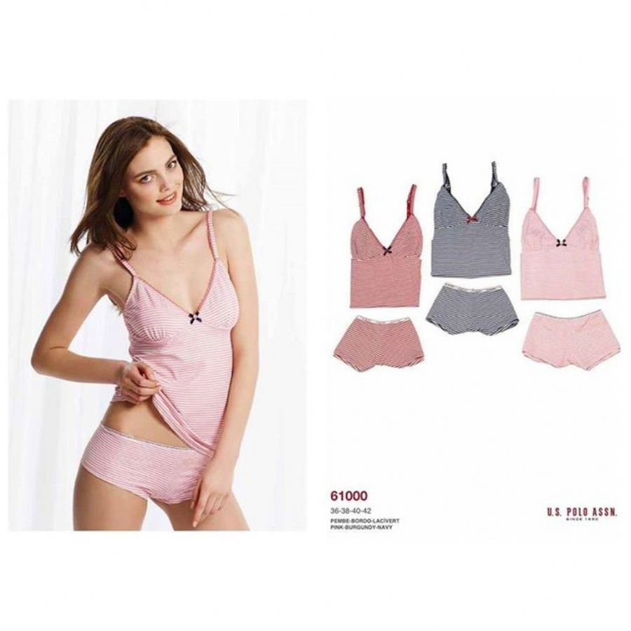 Домашняя одежда U.S. Polo Assn - Майка и шорты женские 61000 синий, 38 р.