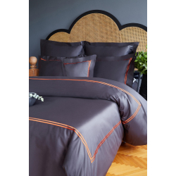 Постельное белье MieCasa сатин - Milano antrasit-turuncu антрацит-оранжевый king size, , 3