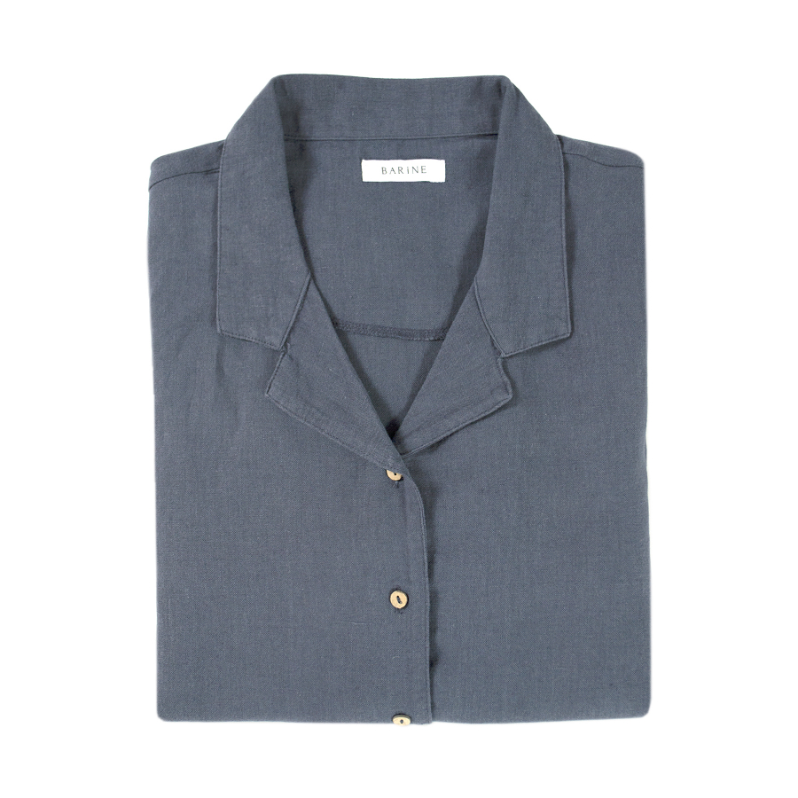 Домашняя рубашка Barine - Lino PJ indigo индиго S