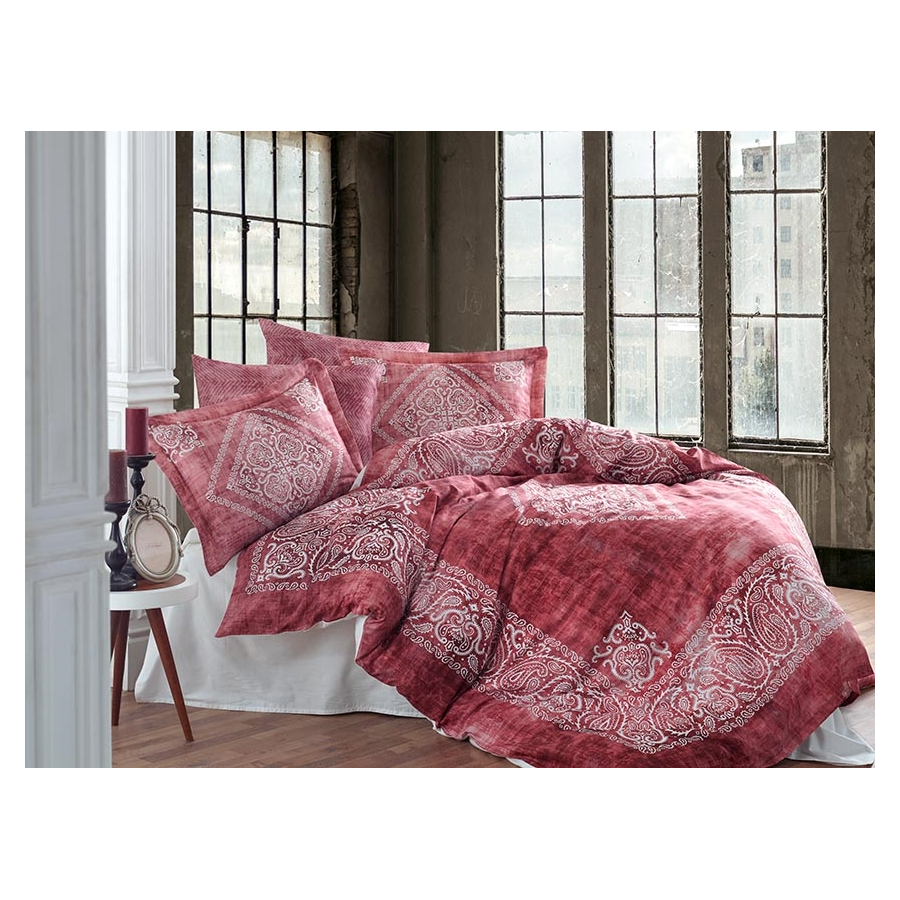 Постельное белье Dantela Vita сатин Digital с 3D принтом - Grace brick кирпичный евро
