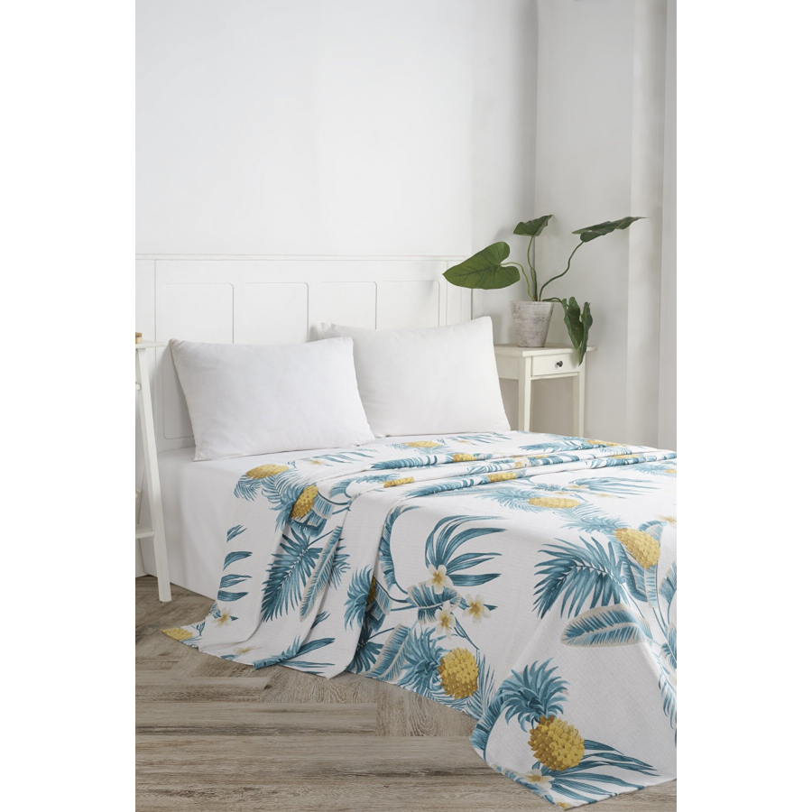 Покрывало пике Eponj Home - CustomAnanas beyaz белый вафельное 160*235 