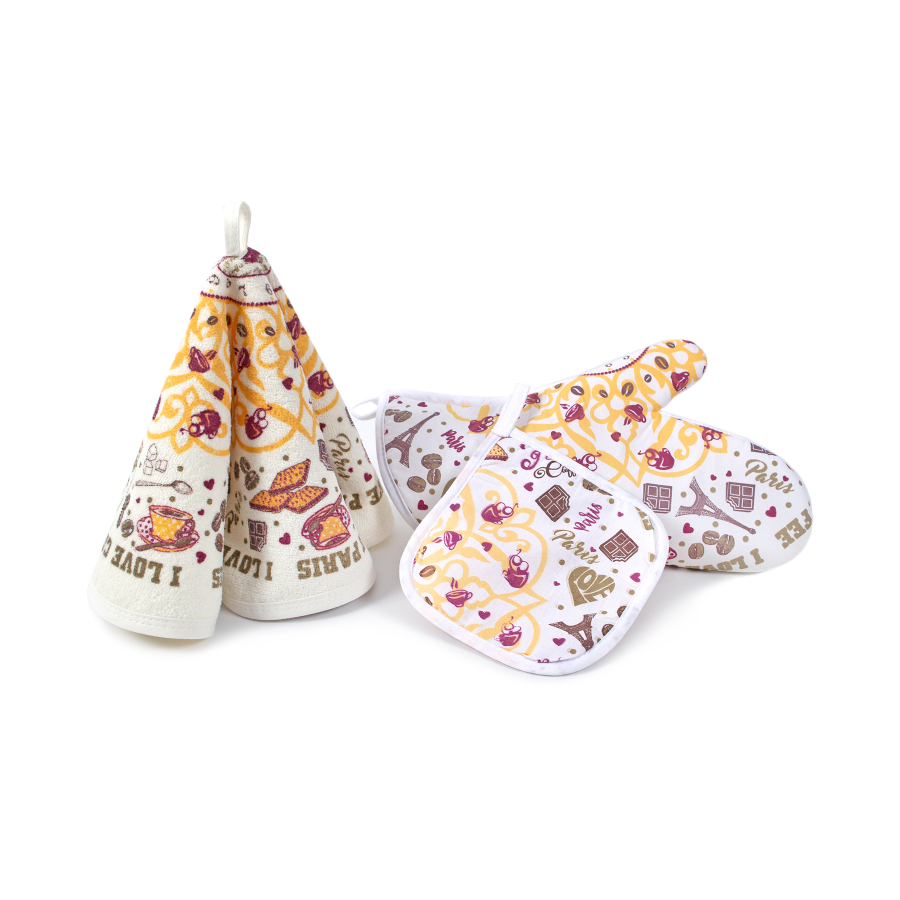 Кухонный набор Lotus Daily - I love coffee рукавица+прихватка+полотенце