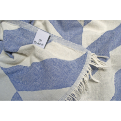 Плед-накидка Barine - Fishbone Denim синий 130*180, , 4