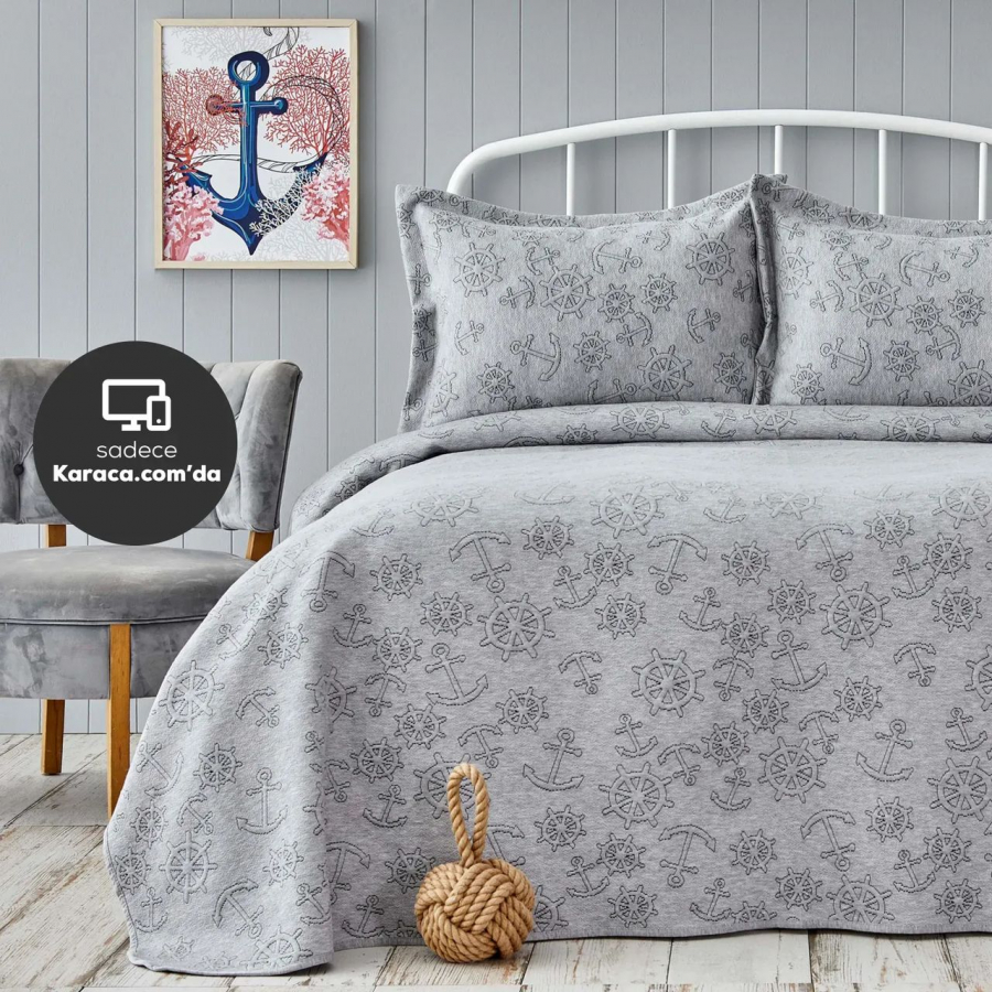 Покрывало с наволочками Nautica Home - Doris a.gri светло-серый 230*240