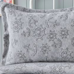 Покрывало с наволочками Nautica Home - Doris a.gri светло-серый 230*240, , 4