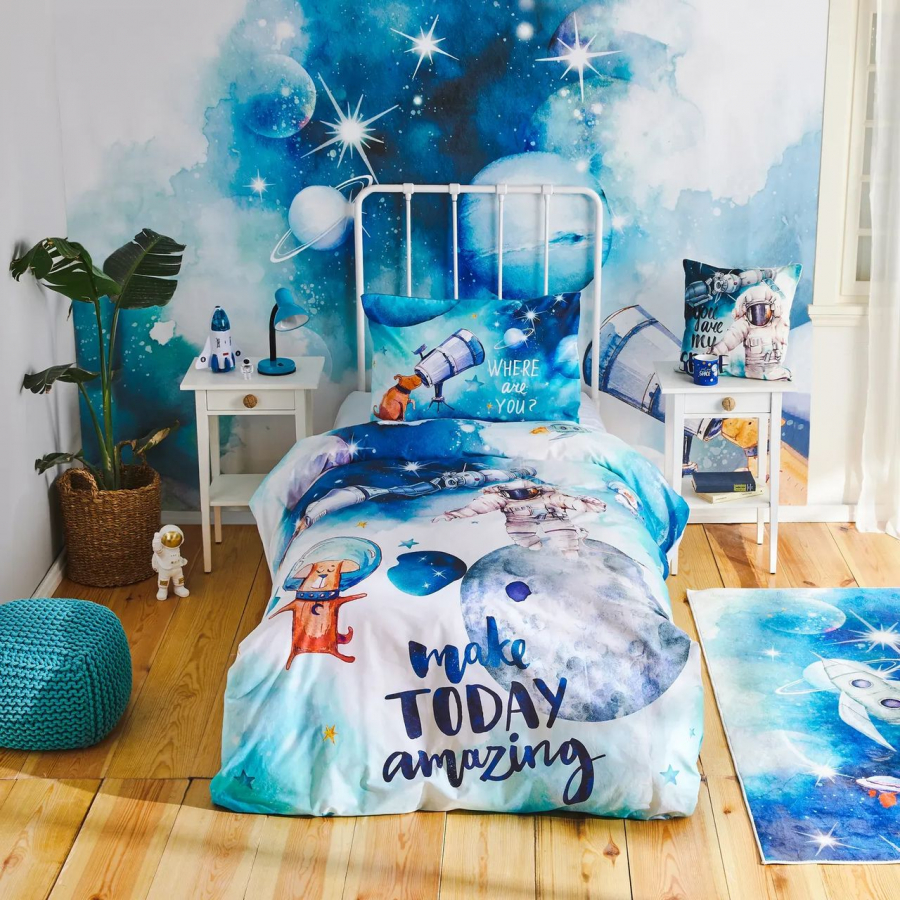 Пододеяльник с наволочкой Karaca Home - Young Space ранфорс подростковый