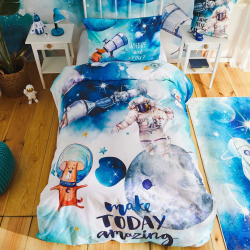 Пододеяльник с наволочкой Karaca Home - Young Space ранфорс подростковый, , 3