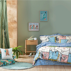 Постельное белье сатин Lotus Home - Mr. Bo полуторный, , 2