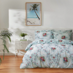 Постельное белье Iris Home Ranforce - Flavor бирюзовый семейный, , 2