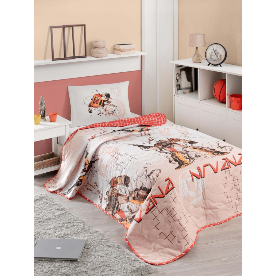 Покрывало стеганное с наволочкой Eponj Home - Nirvana красный 160*220