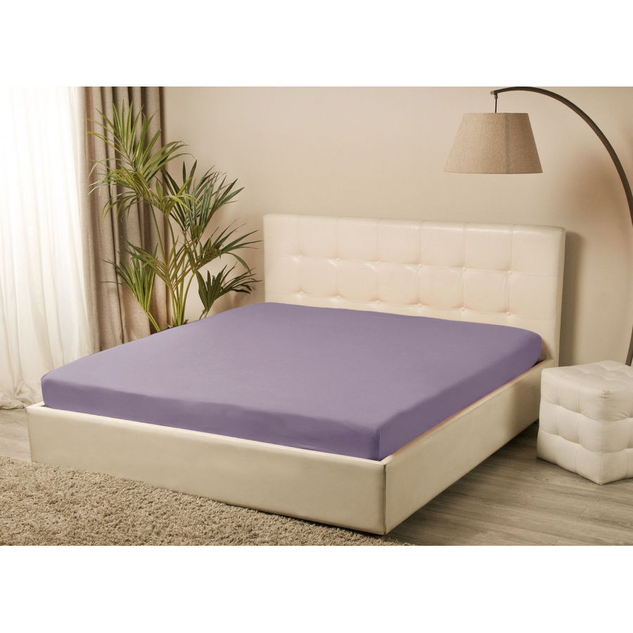 Простынь трикотажная на резинке Iris Home - Лиловый 160*200+25