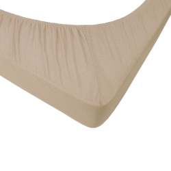 Простынь трикотажная на резинке Lotus - Бежевая 100*200+25, , 3