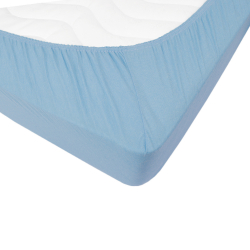 Простынь трикотажная на резинке Iris Home - Голубой 160*200+25, , 3