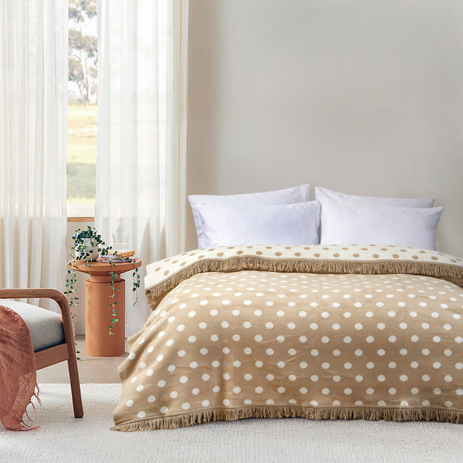 Плед Lotus Home - Arina bej хлопок 150*200