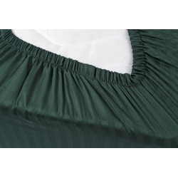 Простынь Iris Home Отель - Сатин Страйп 1*1 изумруд 140*200*25 на резинке, , 3