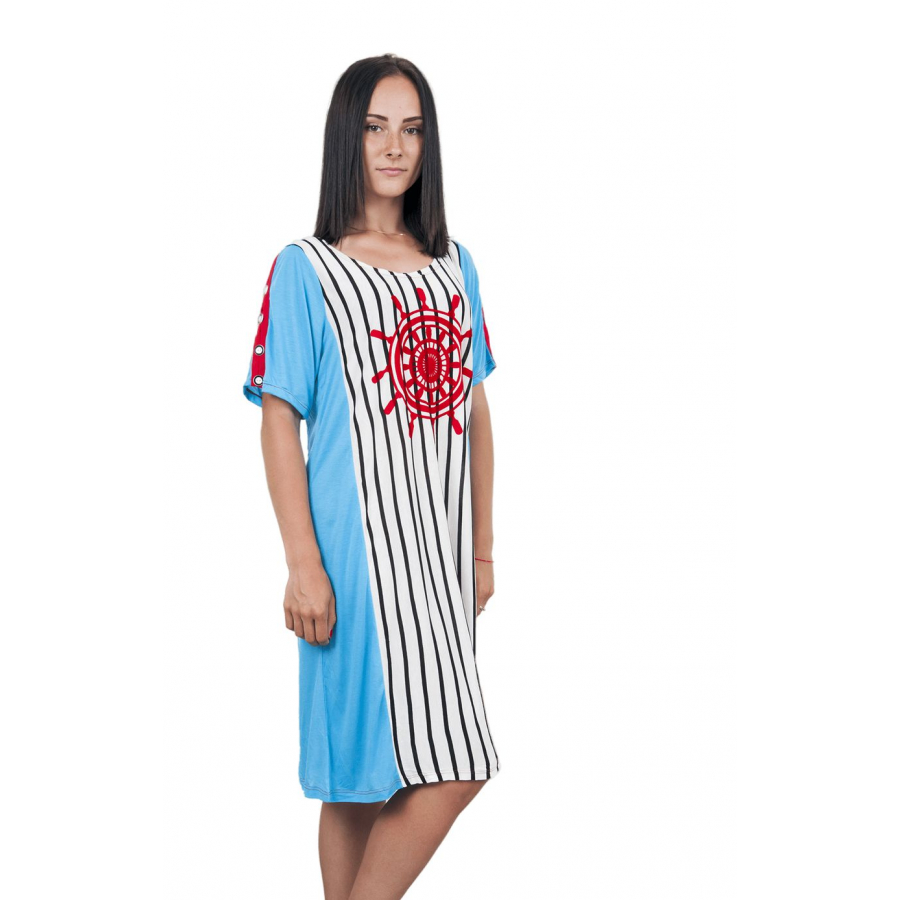 Домашняя одежда Sccalla - Туника 2114 голубая вставка S