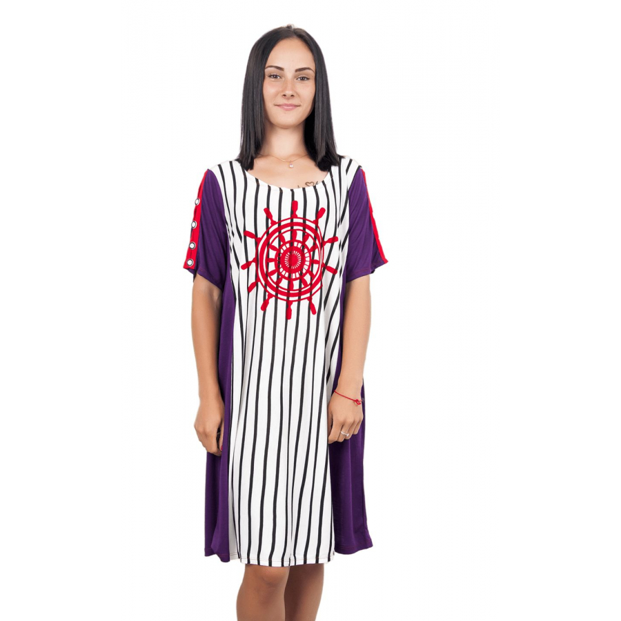 Домашняя одежда Sccalla - Туника 2114 фиолетовая вставка M